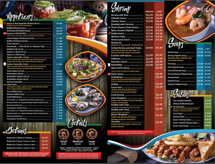 Villa del Mar Restaurant Weslaco Menu image 1