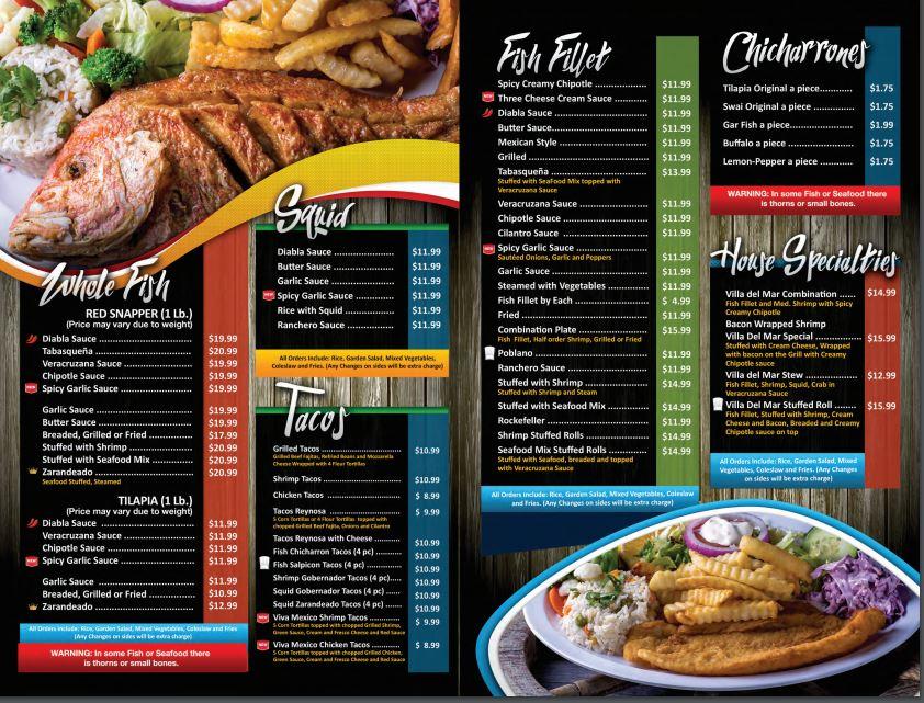 Villa del Mar Restaurant Weslaco Menu image 2